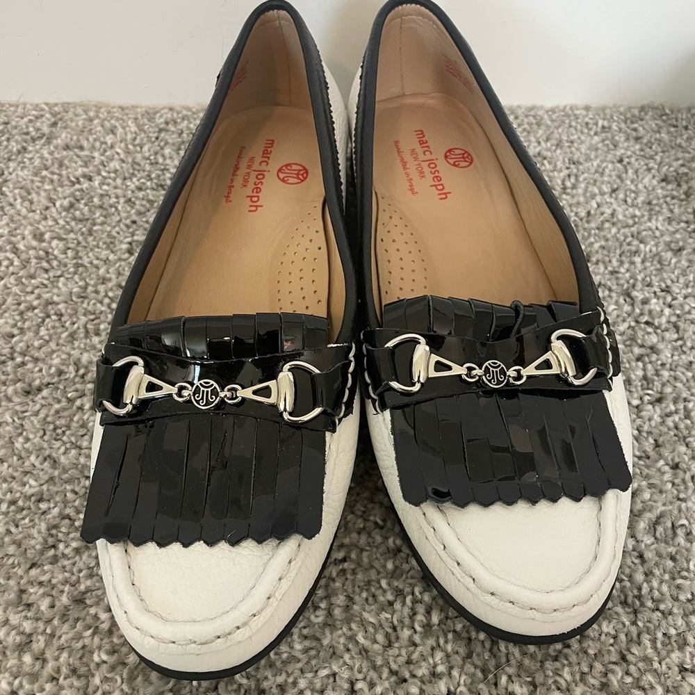Marc Joseph Black and Cream Women's Loafers